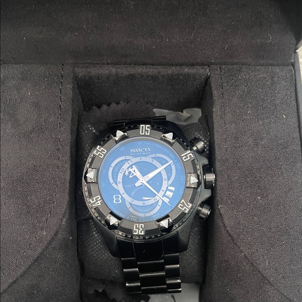 Invicta Blue Dial Black Band Watch